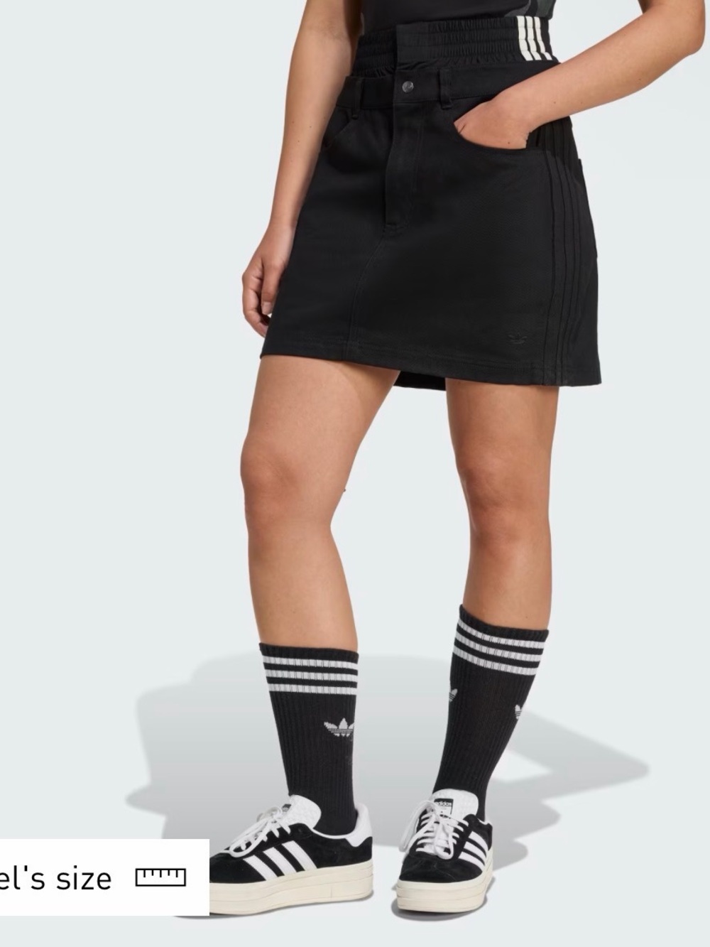 Adidas Black “Firebird” Denim Mini Skirt